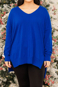 Miss Who I Was Sweater, Cobalt Blue – Chic Soul