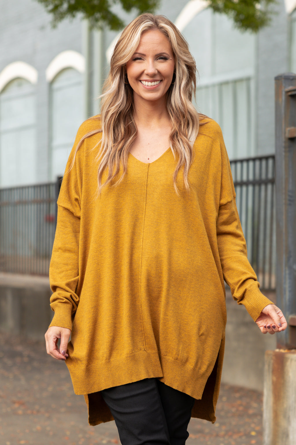 Miss Who I Was Sweater, Heather Mustard – Chic Soul