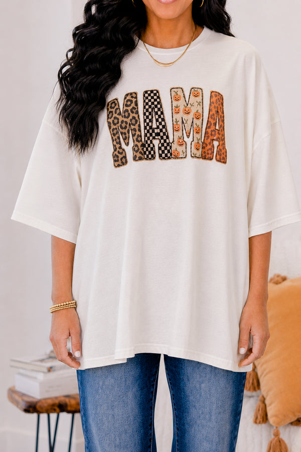Chic Soul plus size clothing, ivory boyfriend tee with 