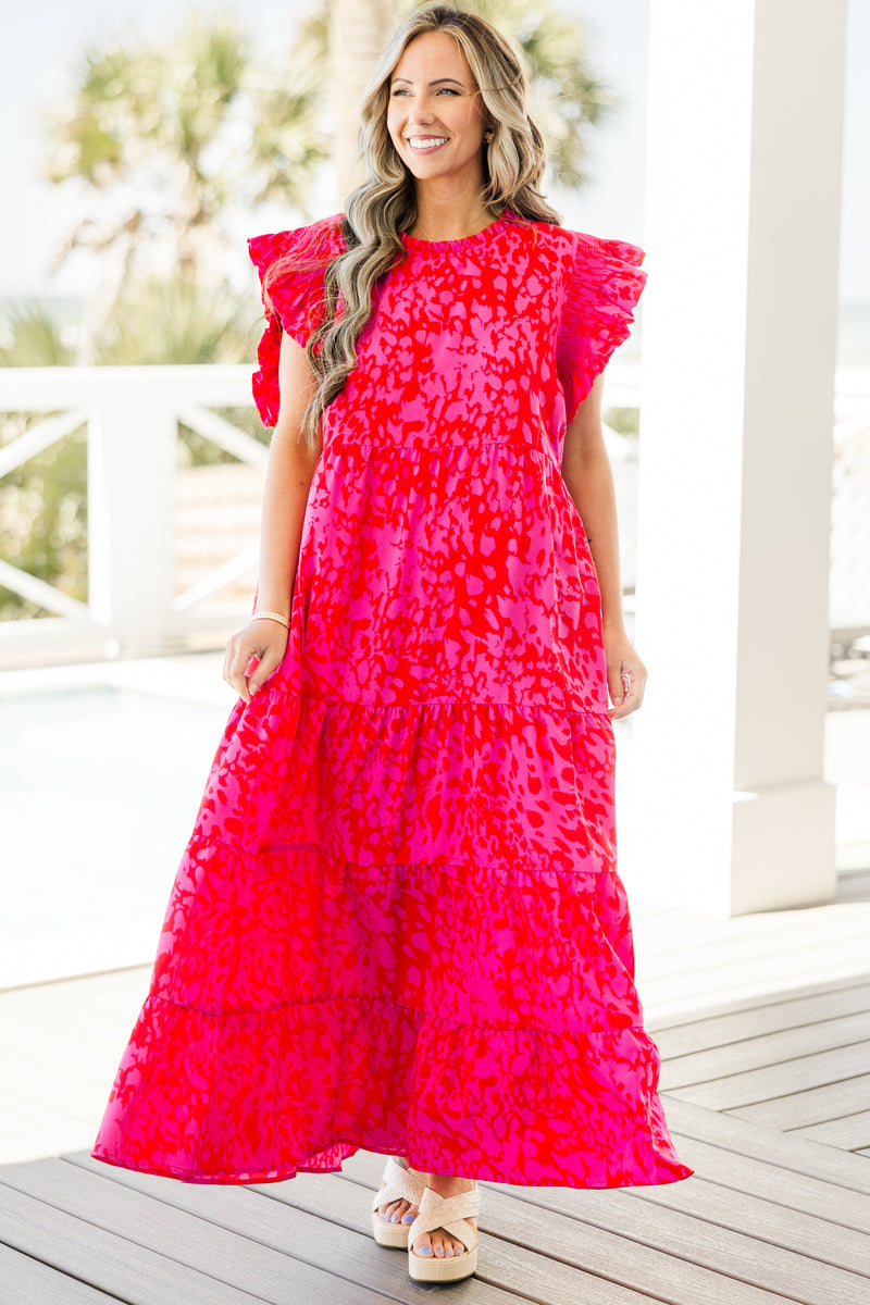 Mossy Meadows Maxi Dress, Fuchsia – Chic Soul