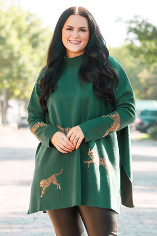 Large green outlet sweater