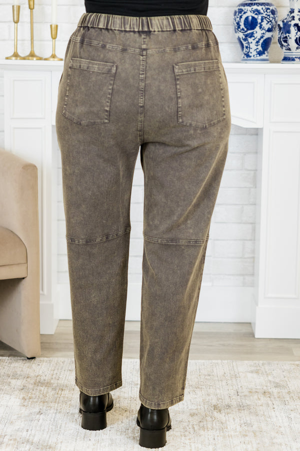 Chic Soul plus size clothing, black acid wash joggers