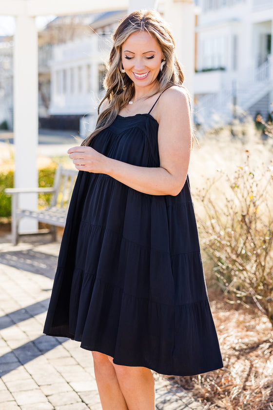 Plus Size Babydoll Bubble Check Dress