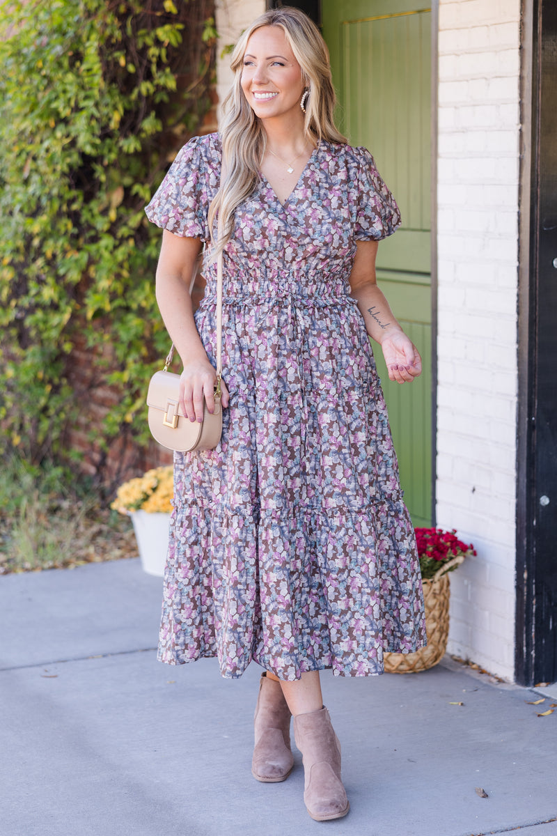 Muted Garden Midi Dress