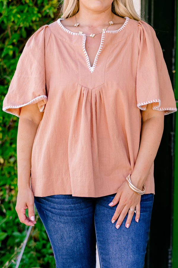 Nautical Breeze Top, Brown