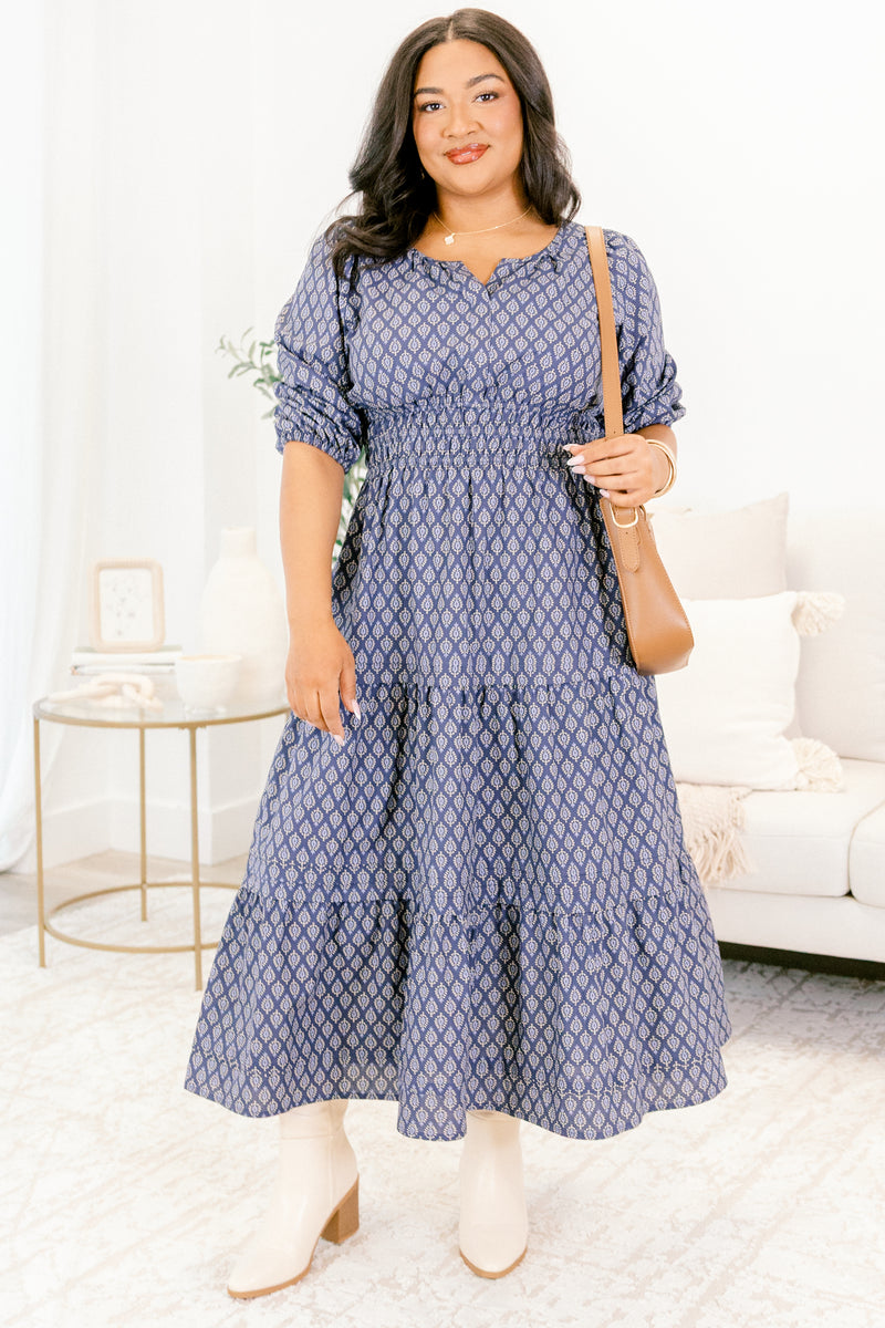 plus size blue dress casual SHEIN Plus Size Navy Blue Casual Dress Wedding Guest Party Semi Formal Oversized Round Neck Batwing Sleeve High Waist Knitted Fabric A-Line,1XL