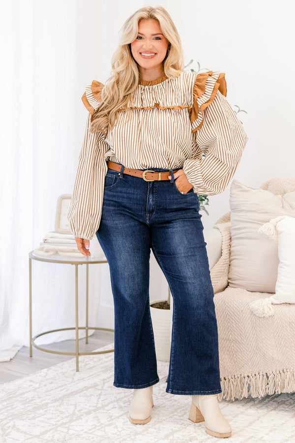 Chic Soul plus size clothing, dark wash flare leg ankle length jeans