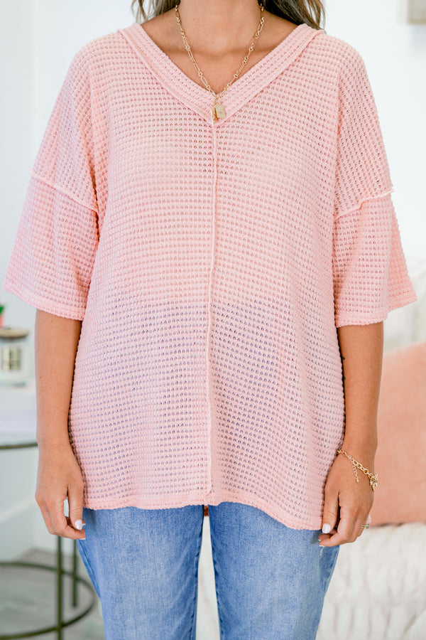 Off Duty Looks Top, Pink