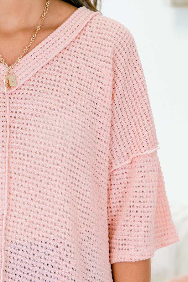 Off Duty Looks Top, Pink