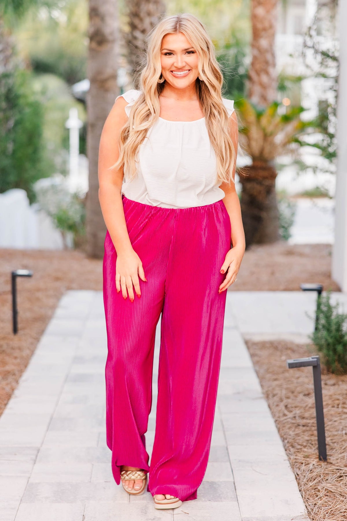 アンドマリー Milky pile heart long pants pink Milky pile heart long pants