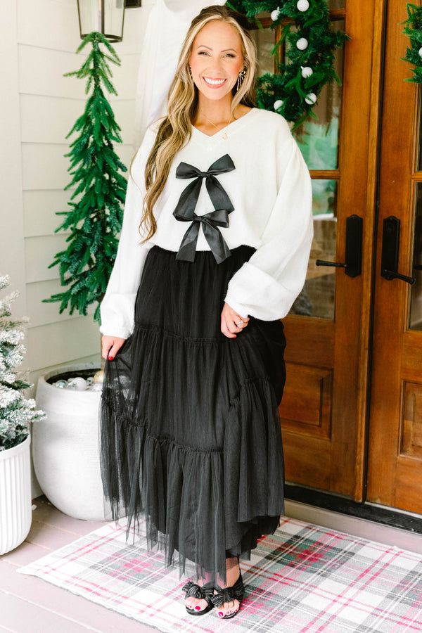 Chic Soul plus size clothing, black tule tiered maxi skirt 