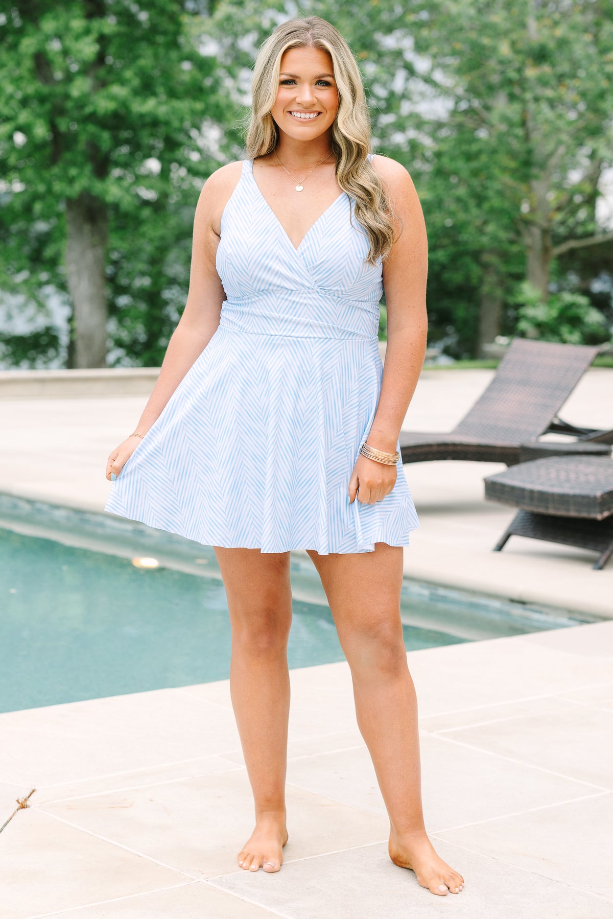 blue and white swim dress Women's On The Sea Dress, Blue Sparkly Birthday Dress PublishMonth: 03-2026 Busy family days have Color:BLACK/GUNMETAL