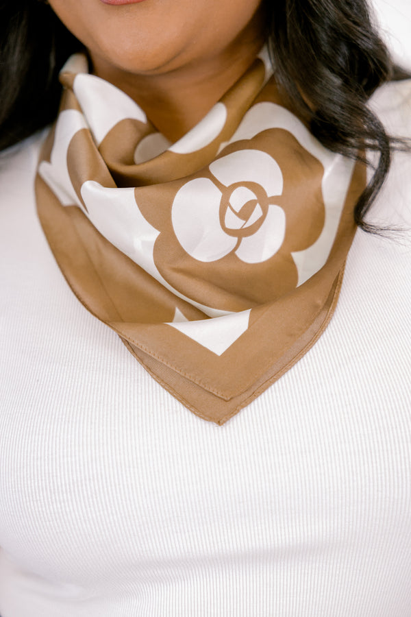 Chic Soul plus size clothing, brown and cream scarf