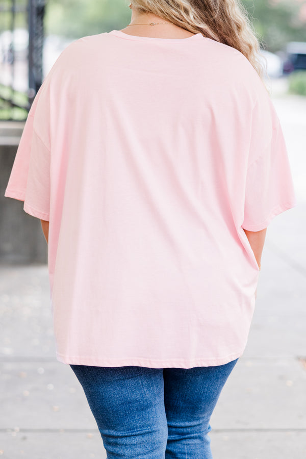 Only Treats Boyfriend Tee, Cream Pink