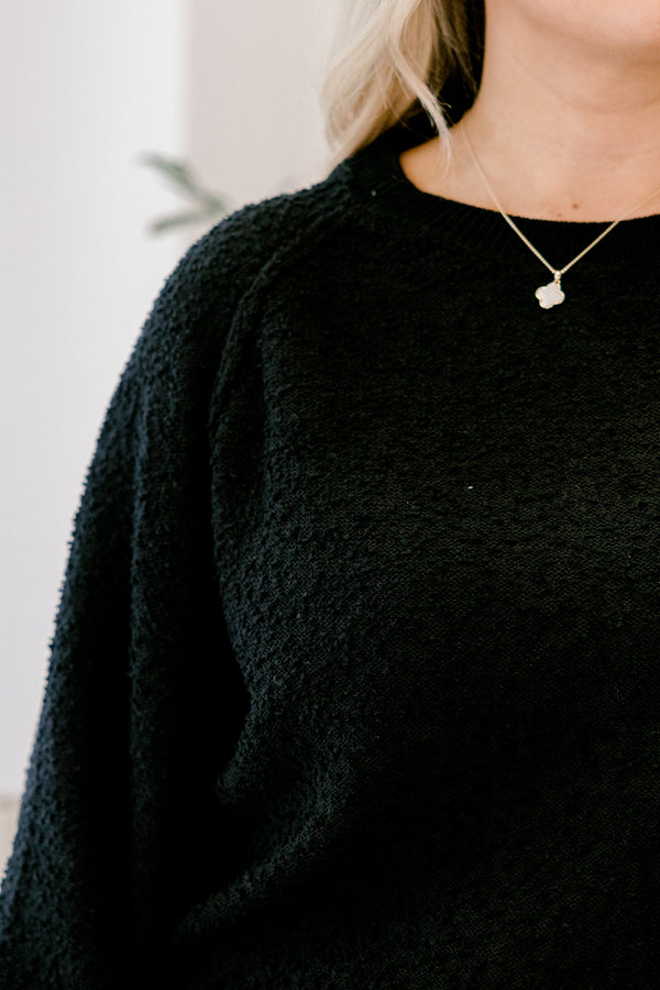 Chic Soul plus size clothing, lack long bubble sleeve fuzzy top