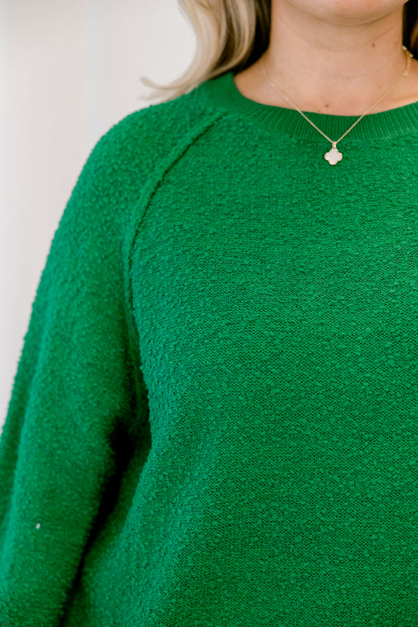 Chic Soul plus size clothing, green long bubble sleeve fuzzy top