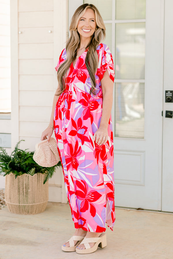 Women's Orchid's Whisper Dress, Pink | Size: 3X By Chic Soul Women's Orchid's Whisper Dress, Pink | Size: 3X By Chic Soul
