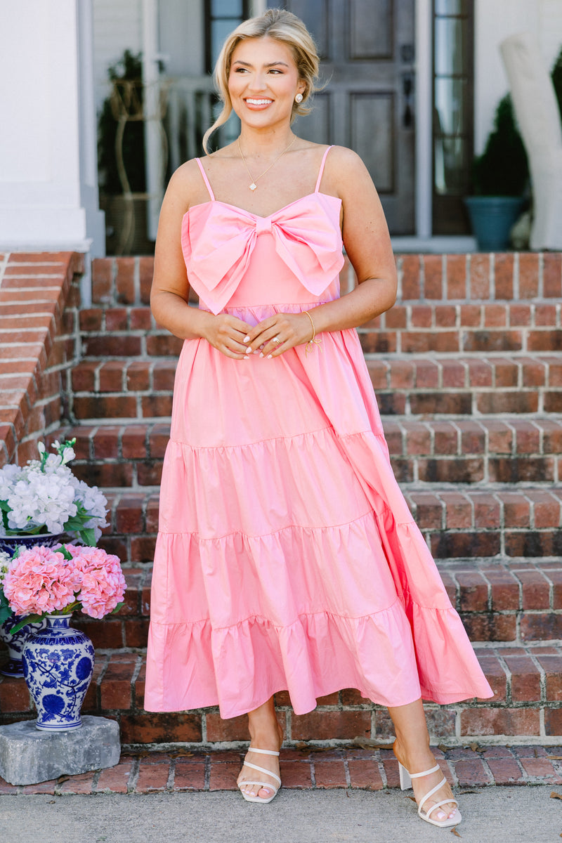 Women's Other One Midi Dress, Pink | Size: 1x by Chic Soul Women's Other One Midi Dress, Pink | Size: 1x by Chic Soul