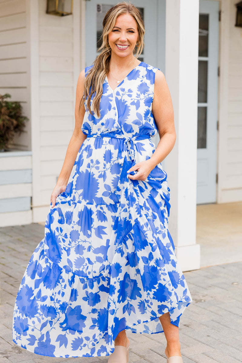 Out Of The Bloom Dress, Blue – Chic Soul