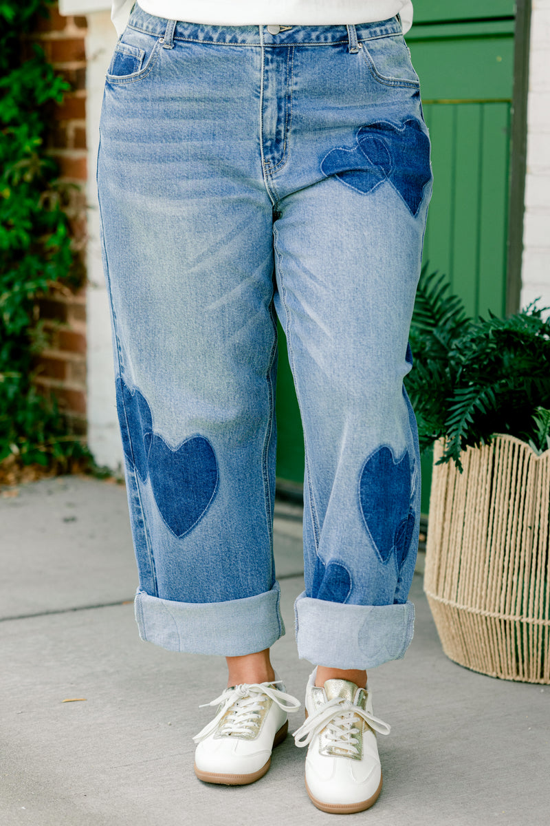 Passing Notes Jeans, Blue Heart – Chic Soul