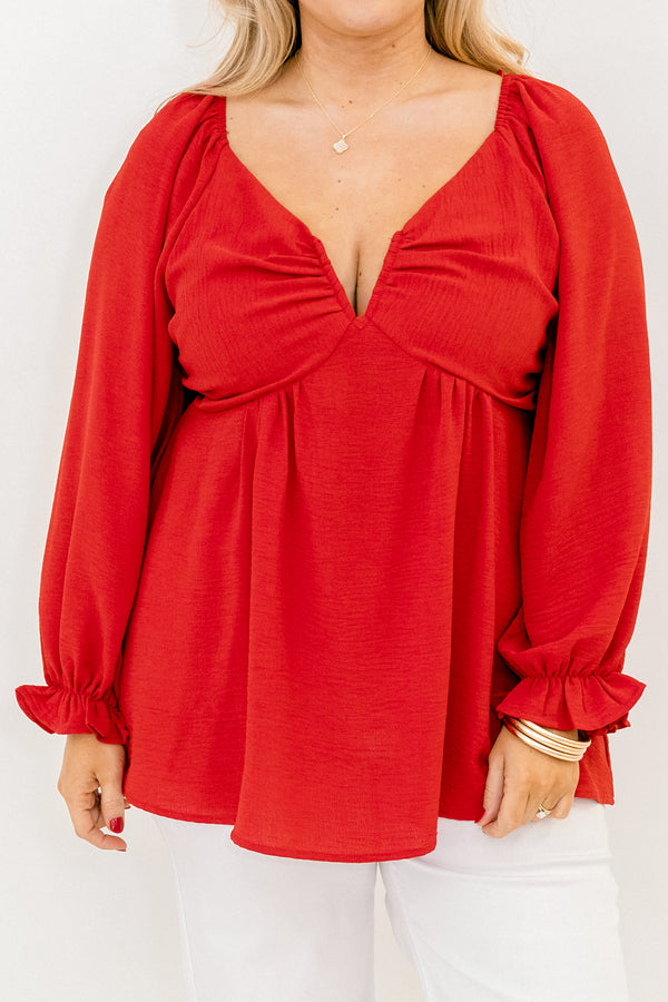 Peaceful Day Top, Red