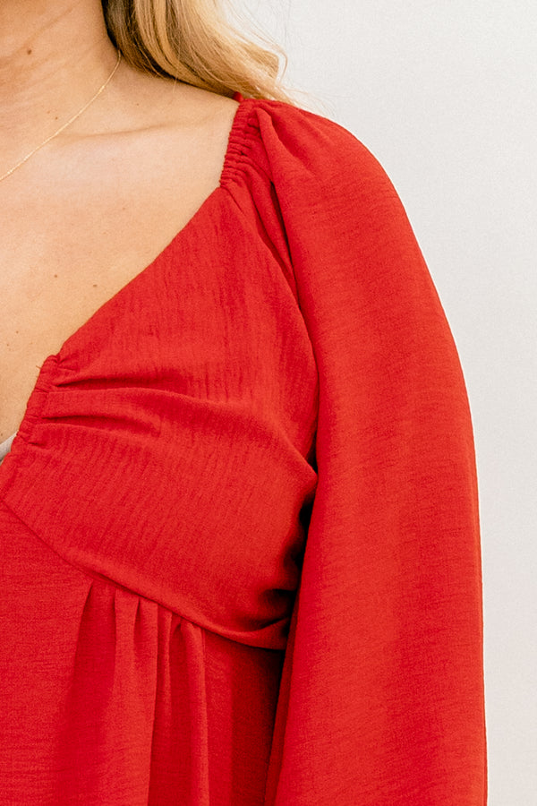 Peaceful Day Top, Red