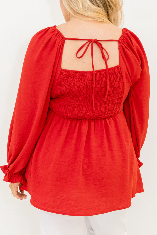 Peaceful Day Top, Red