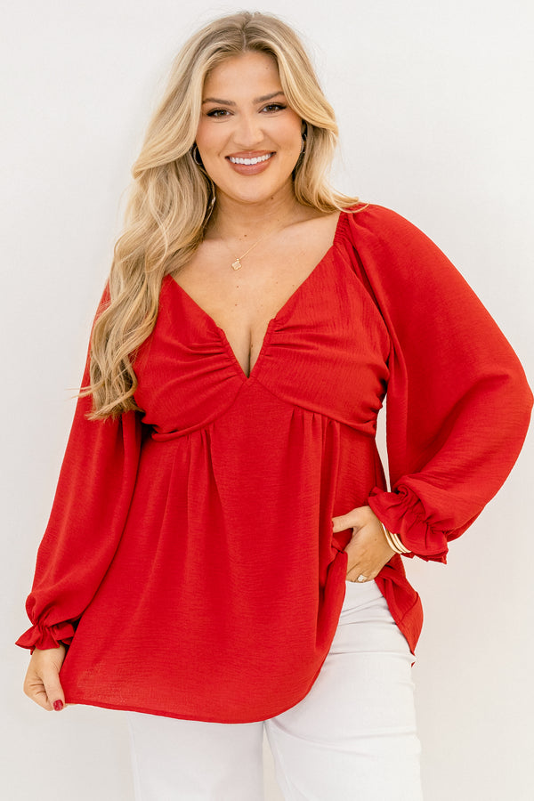 Peaceful Day Top, Red