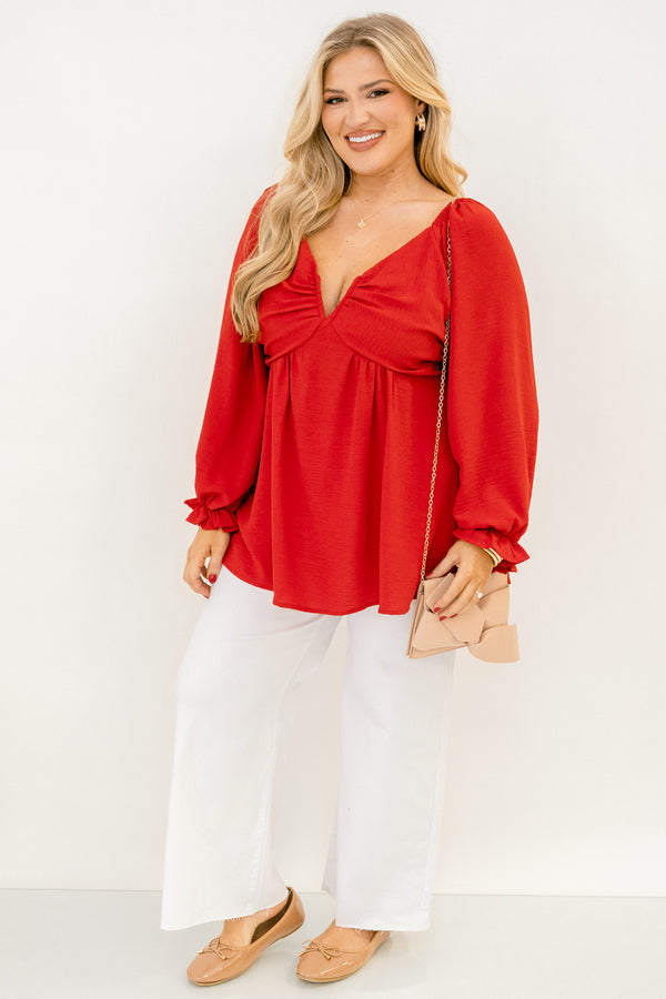 Peaceful Day Top, Red