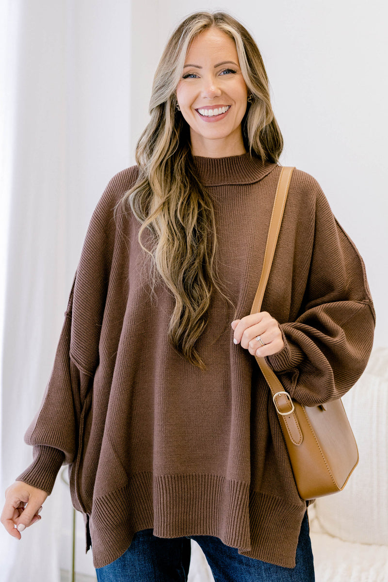Perfectly Cozy Sweater, Brown – Chic Soul