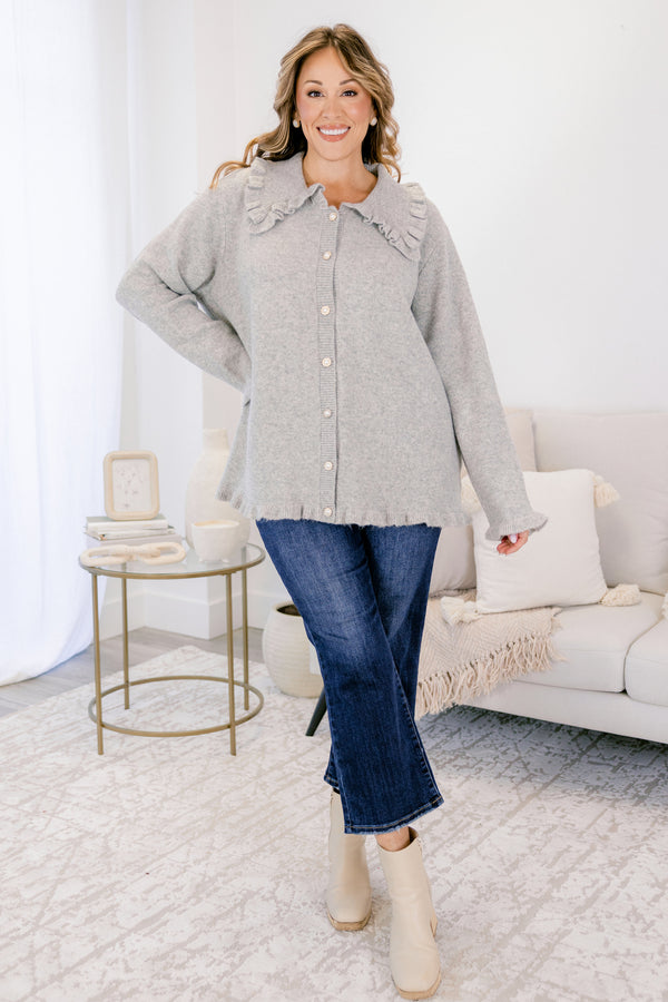 Perfectly Peaceful Cardigan, Gray