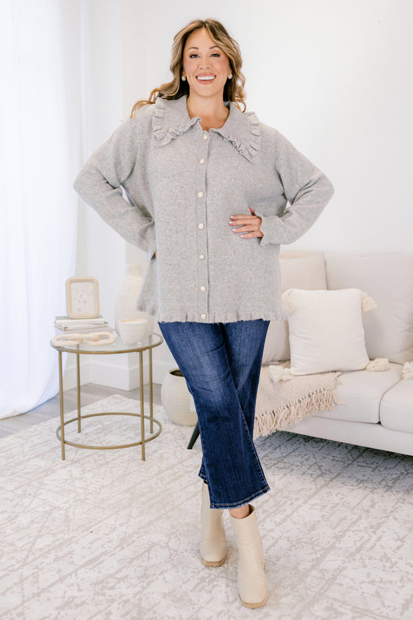 Perfectly Peaceful Cardigan, Gray