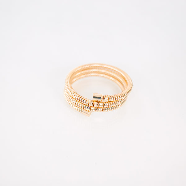 Chic Soul plus size clothing, gold coiled wrap bracelet with polished end caps.