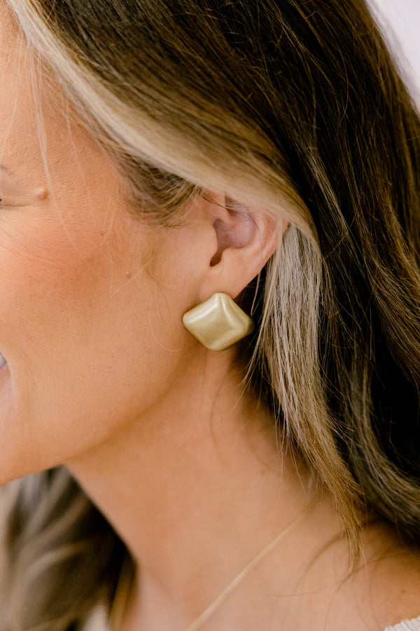 Chic Soul plus size clothing, gold square stud earring 