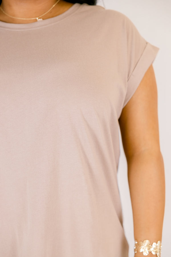 Pretty Please Tee, Ash Mocha