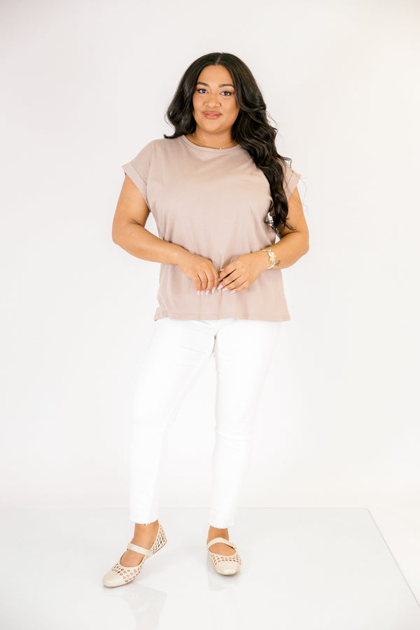 Pretty Please Tee, Ash Mocha