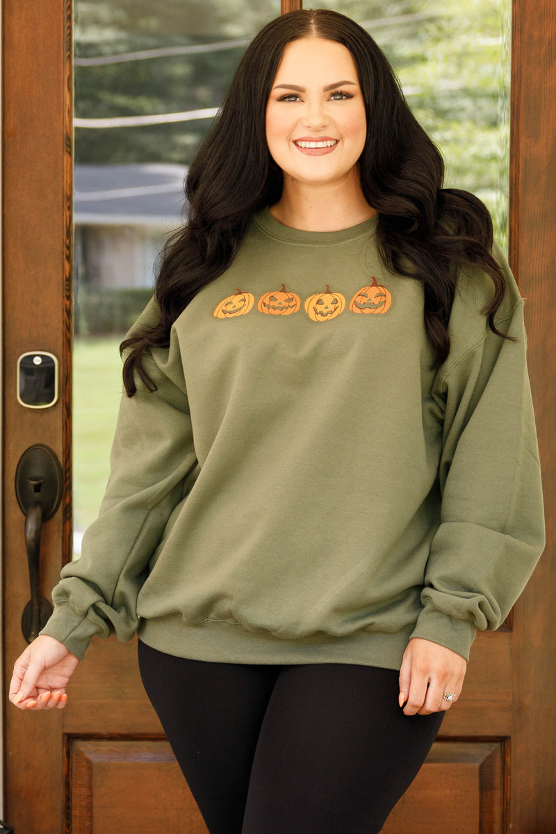 Plus size green discount sweatshirt