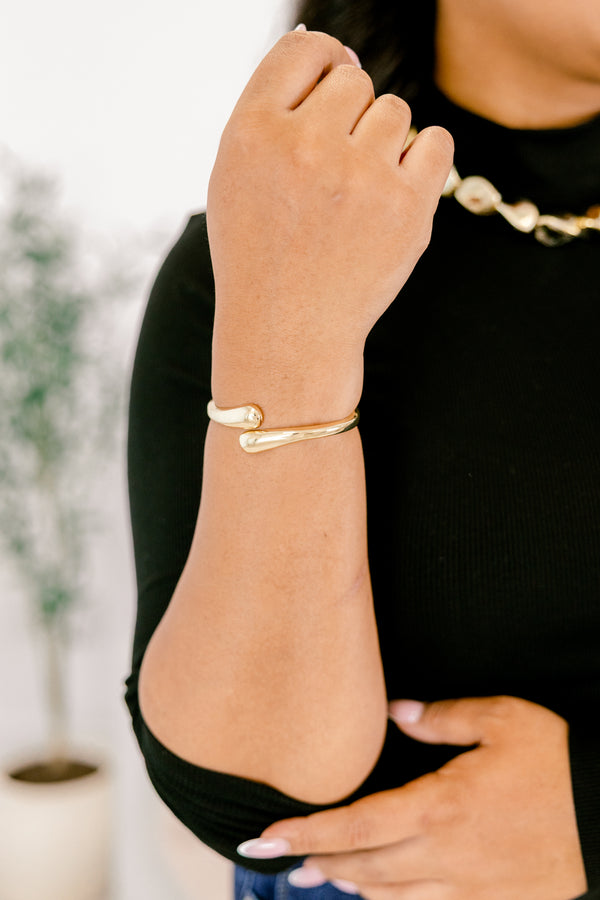 Chic Soul plus size clothing, gold  cuff bracelet
