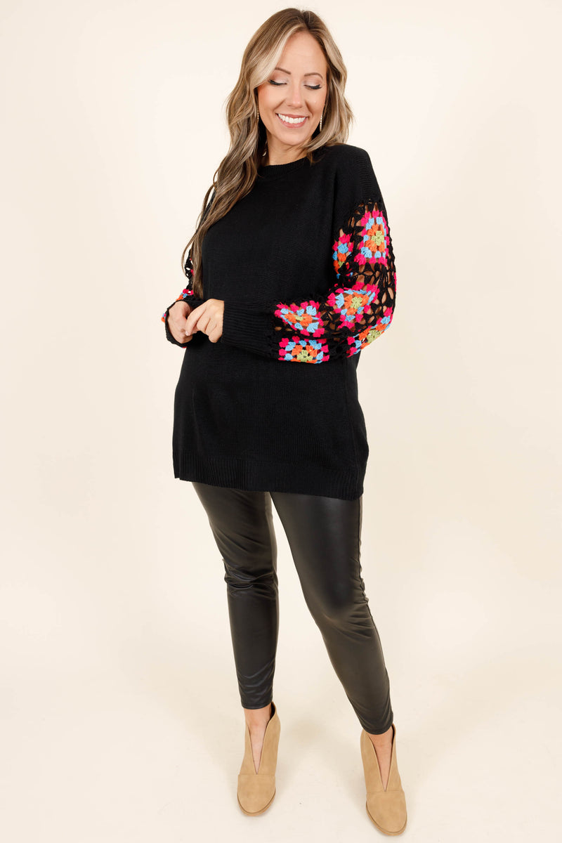 Kueen black multicolored sweater