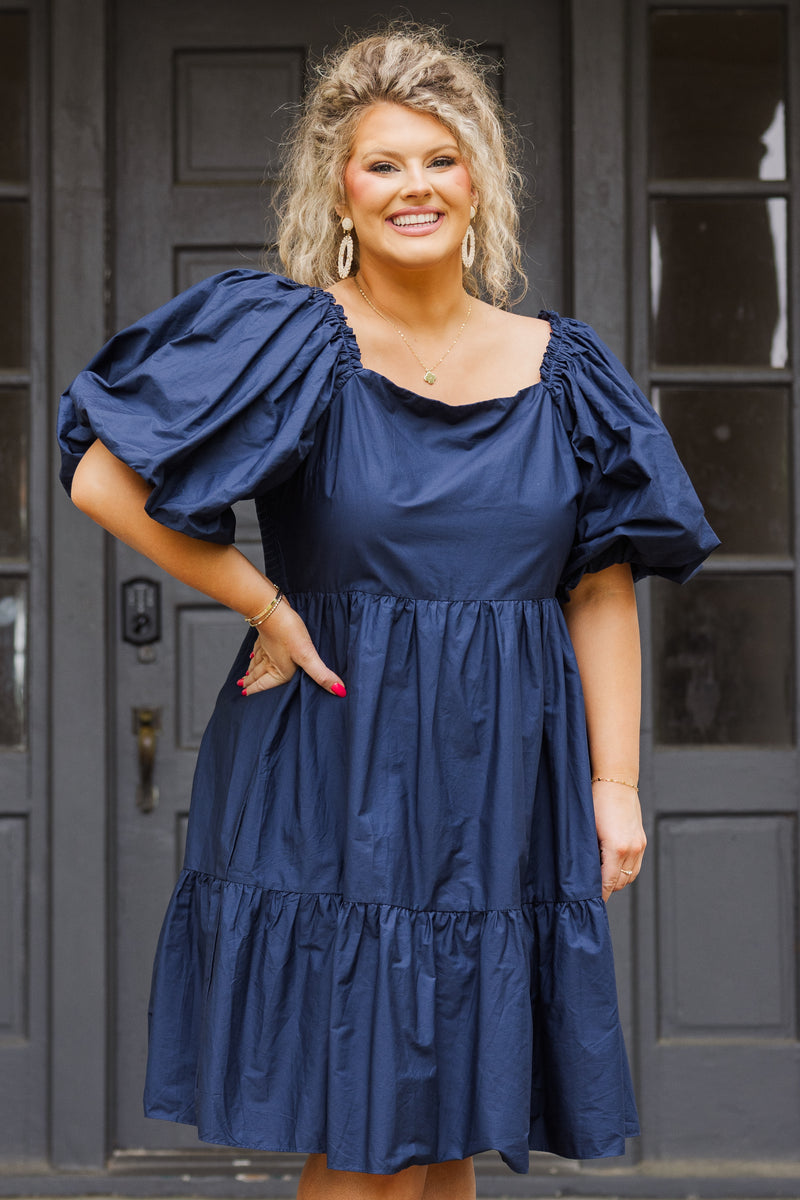 Raindrops On The Streets Dress, Navy Chic Soul Raindrops On The Streets Dress, Navy Chic Soul