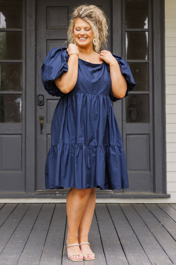 Women's Raindrops On The Streets Dress, Blue | Size: 1X By Chic Soul Women's Raindrops On The Streets Dress, Blue | Size: 1X By Chic Soul
