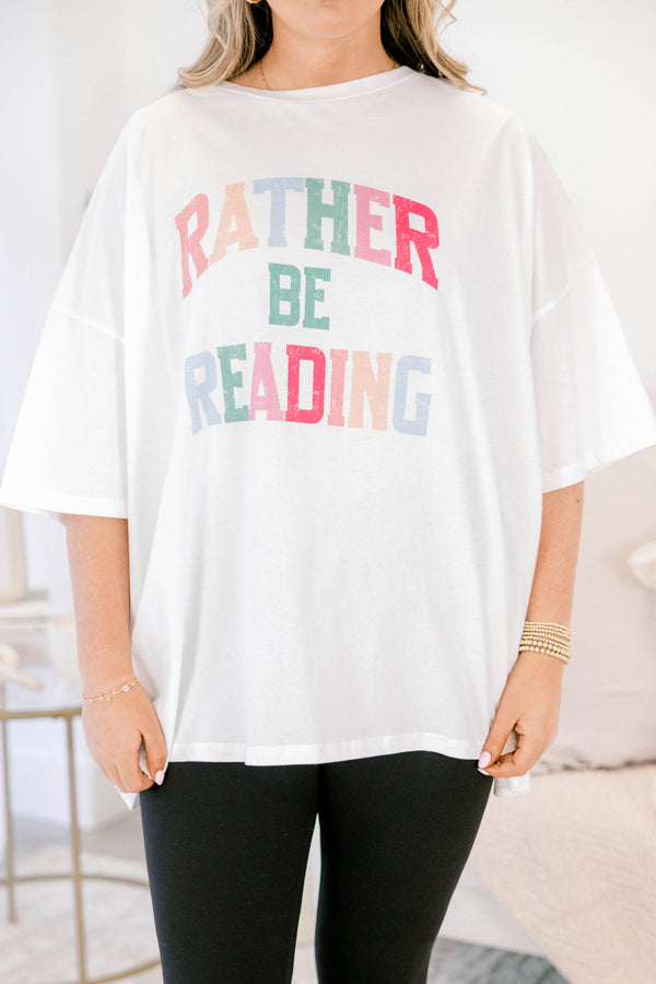 Chic Soul plus size clothing, white short sleeve boyfriend tee with 