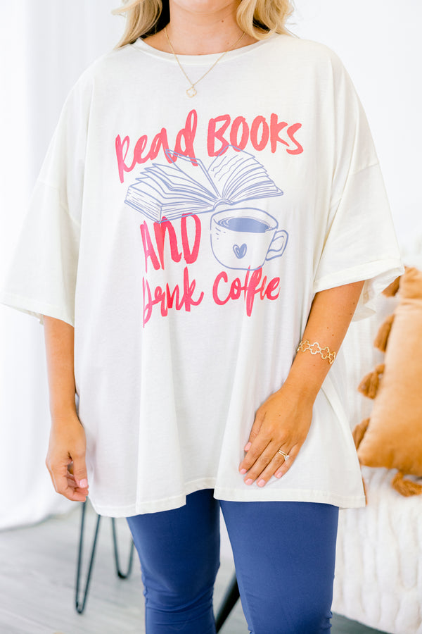 Chic Soul plus size clothing, white short sleeve boyfriend tee with 