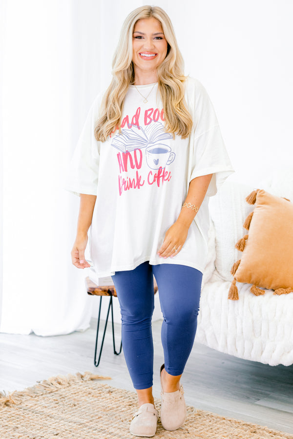 Chic Soul plus size clothing, white short sleeve boyfriend tee with 