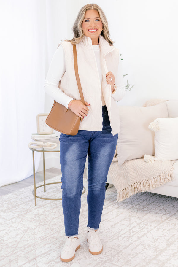 Chic Soul plus size clothing, blue mid wash jeggings with stretchy waistband pockets and raw hem