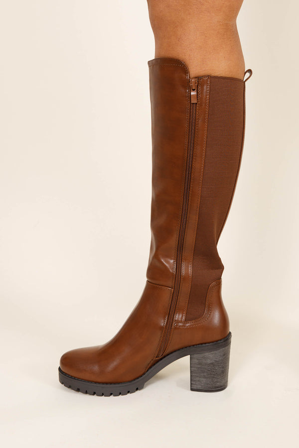 Reigning Champ Wide Calf Boots Brown Chic Soul