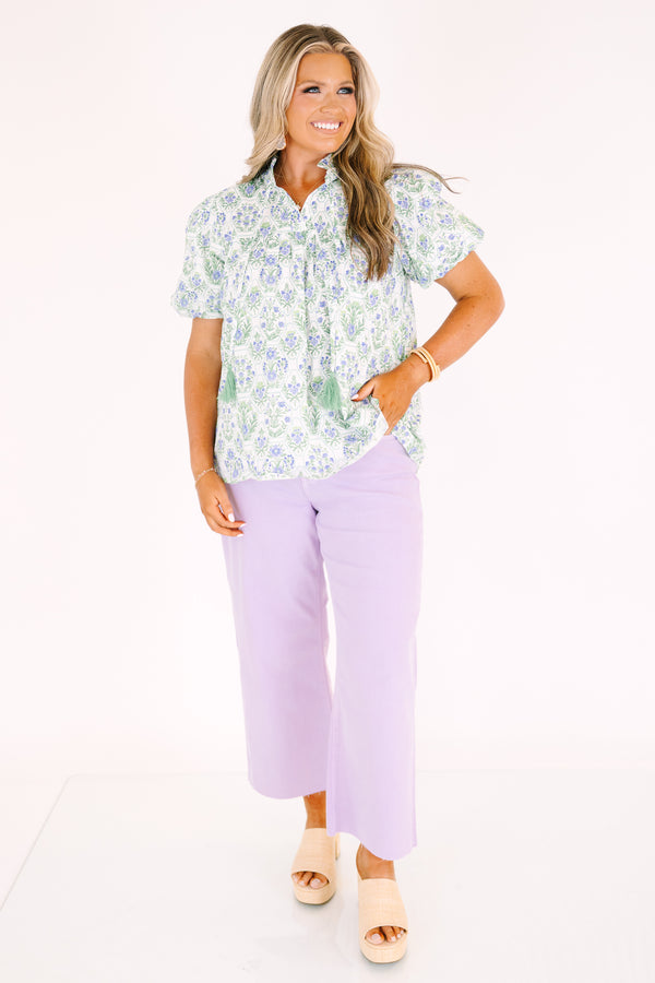 Plus Size lavender wide-leg jeans with a high-waist fit and raw-edge hems.