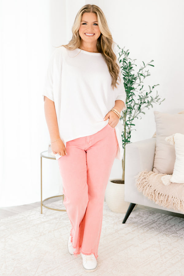 Roses And Peonies Jeans, Pink