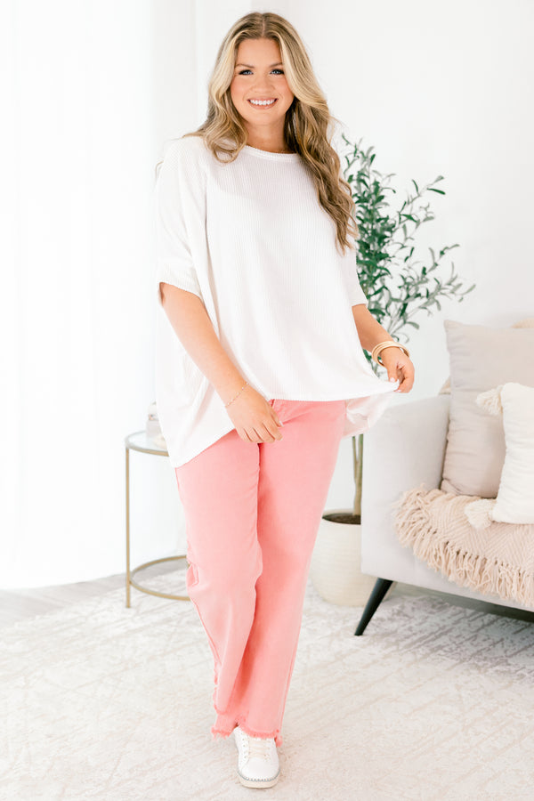 Roses And Peonies Jeans, Pink