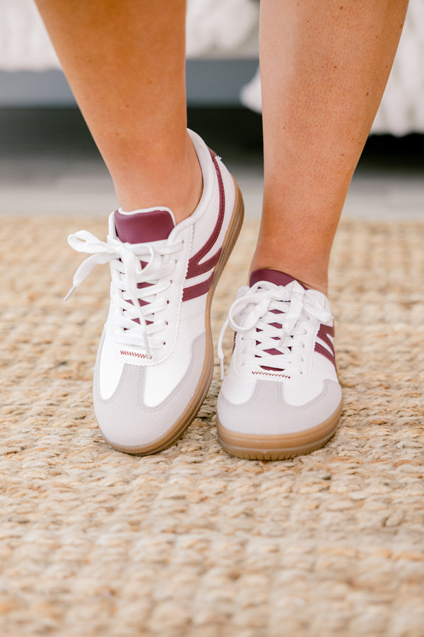 Chic Soul Plus size clothing, white sneakers with grey and red accents 